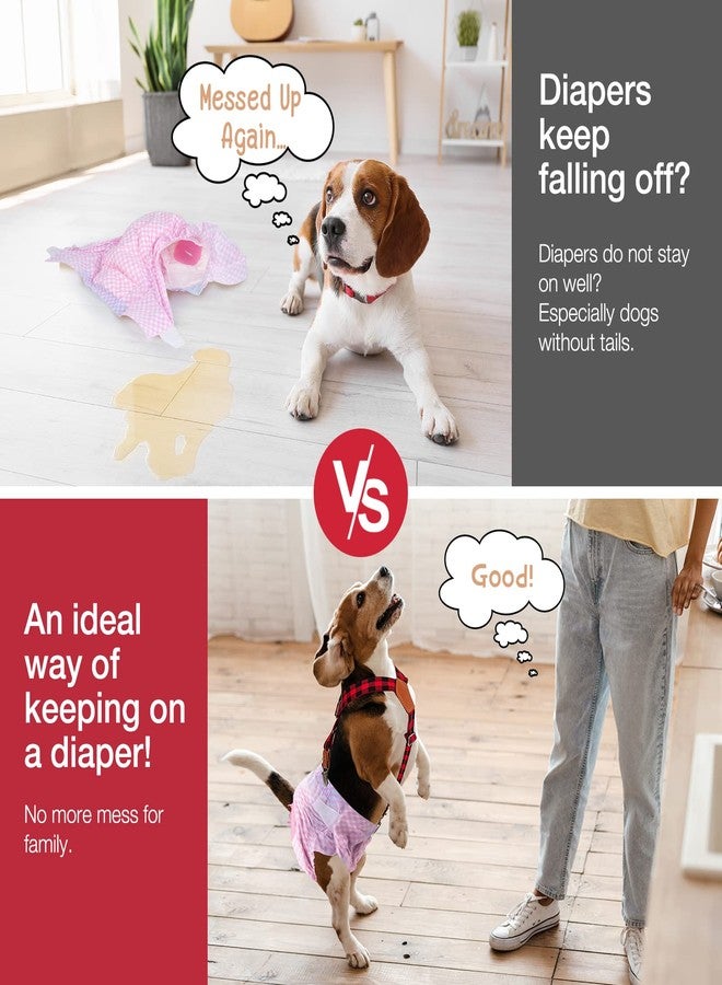 Pet Soft Dog Suspenders 2 Pieces Female Dog Diaper Suspenders for Dogs Diaper Keeper Suspender for Dogs Skirt, Dress, Diapers (Plaid, XS/S) - Image 4